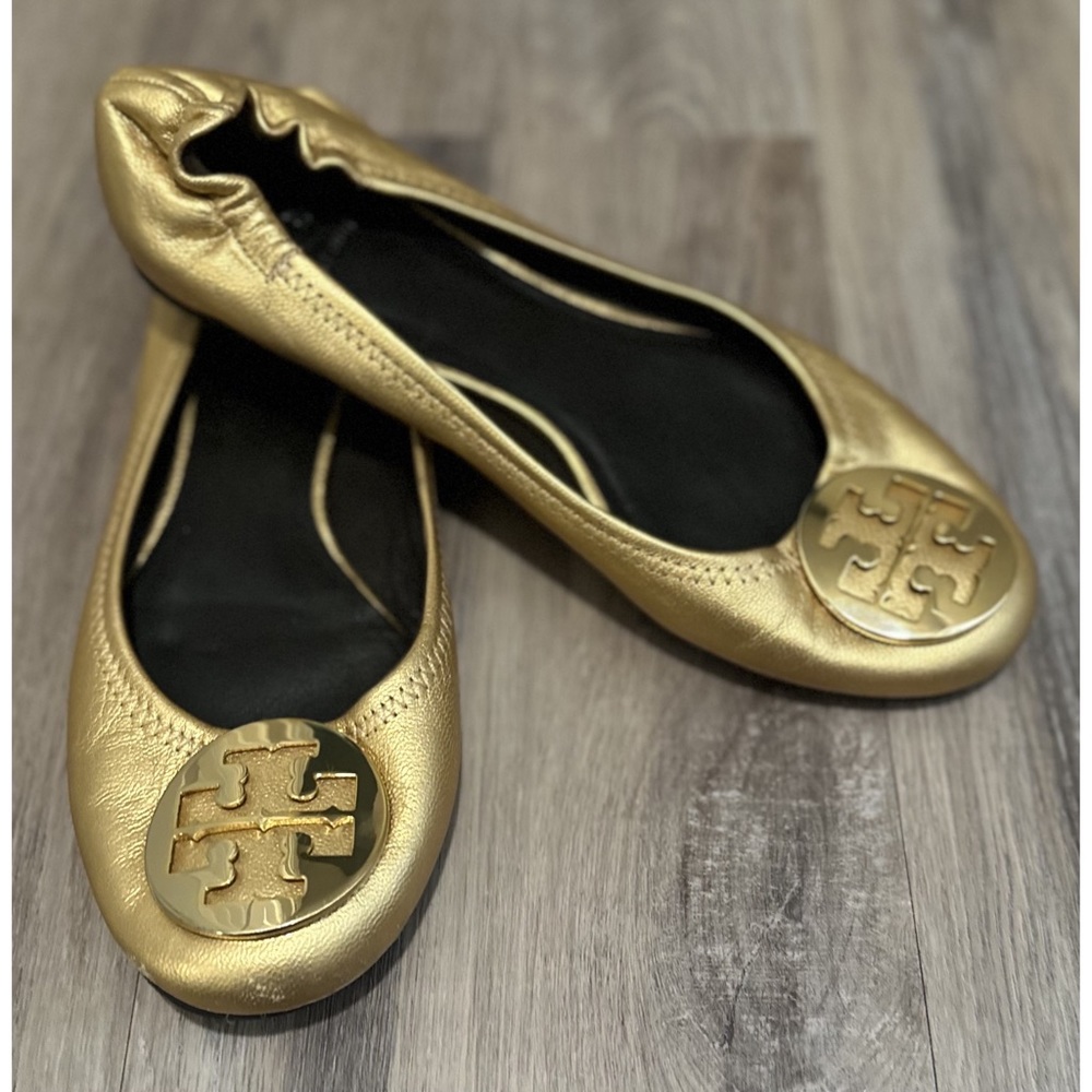 Tory Burch Gold Ballet Flats 9 40